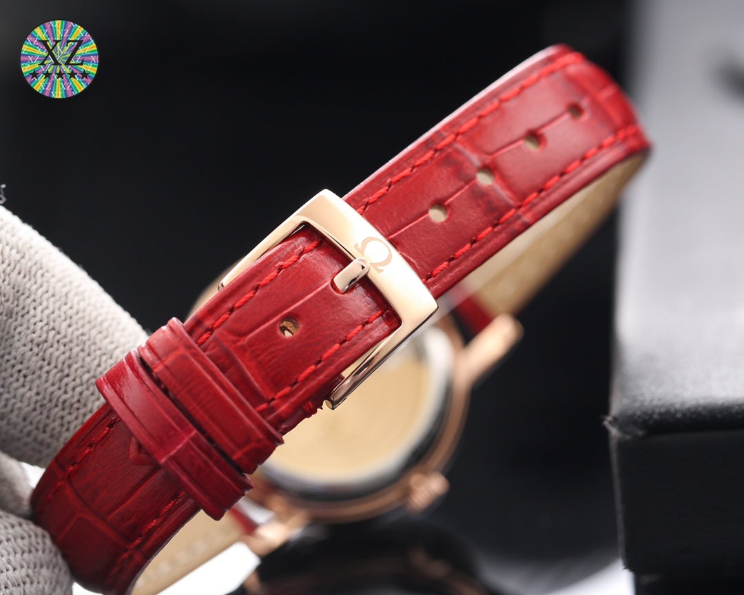 DE VILLE LADYMATIC 31MM MOP DIAL LEATHER STRAP