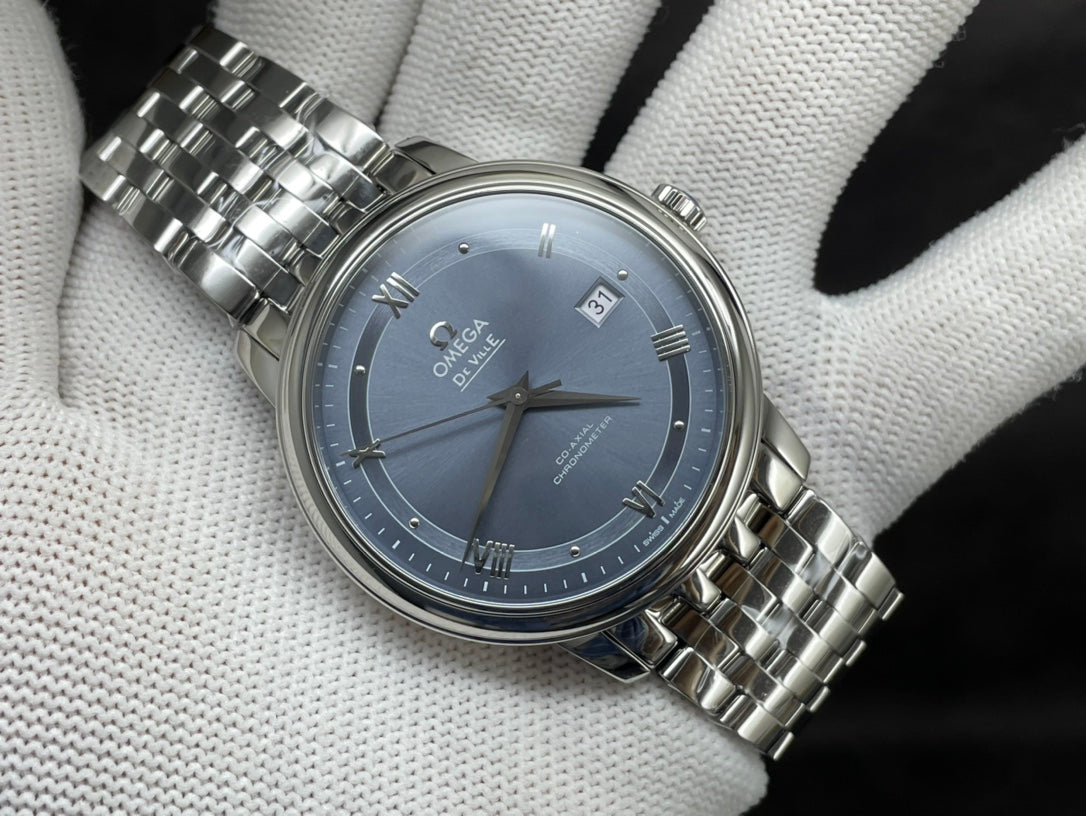 DEVILLE PRESTIGE 39.5MM STEEL BLUE DIAL