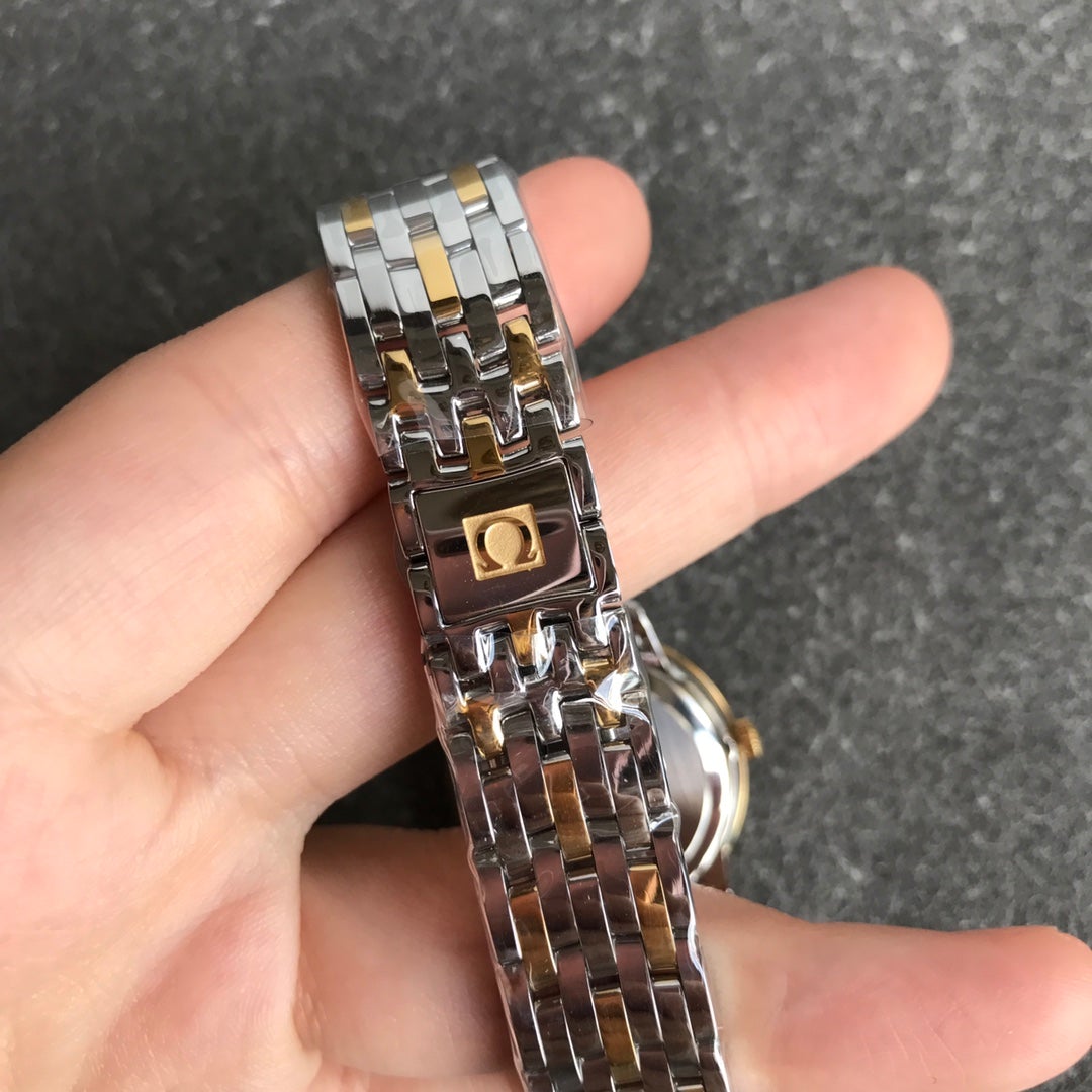 DEVILLE PRESTIGE 27MM QUARTZ GOLD STEEL DIAMOND NUMERALS