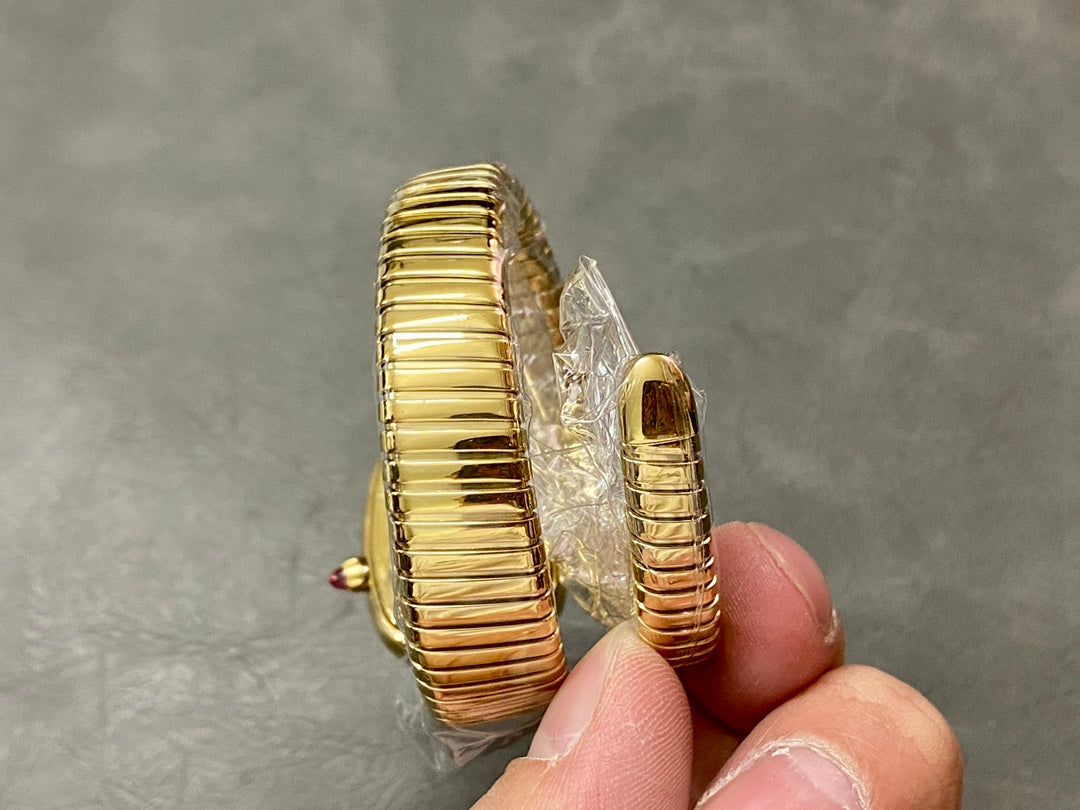 SERPENTI SPIGA GOLD DIAMOND BEZEL WHITE DIAL