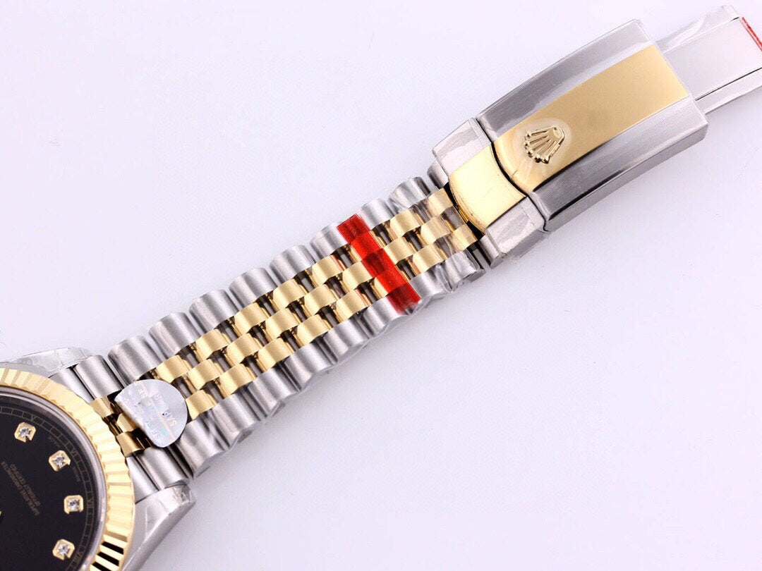 DATEJUST 41 TWO-TONE BLACK DIAL DIAMOND NUMERALS