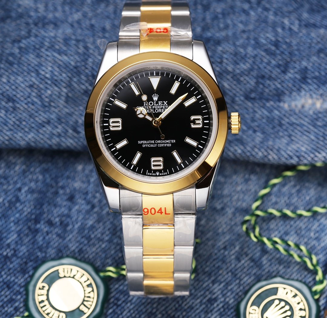 EXPLORER 41MM GOLD STEEL BLACK DIAL
