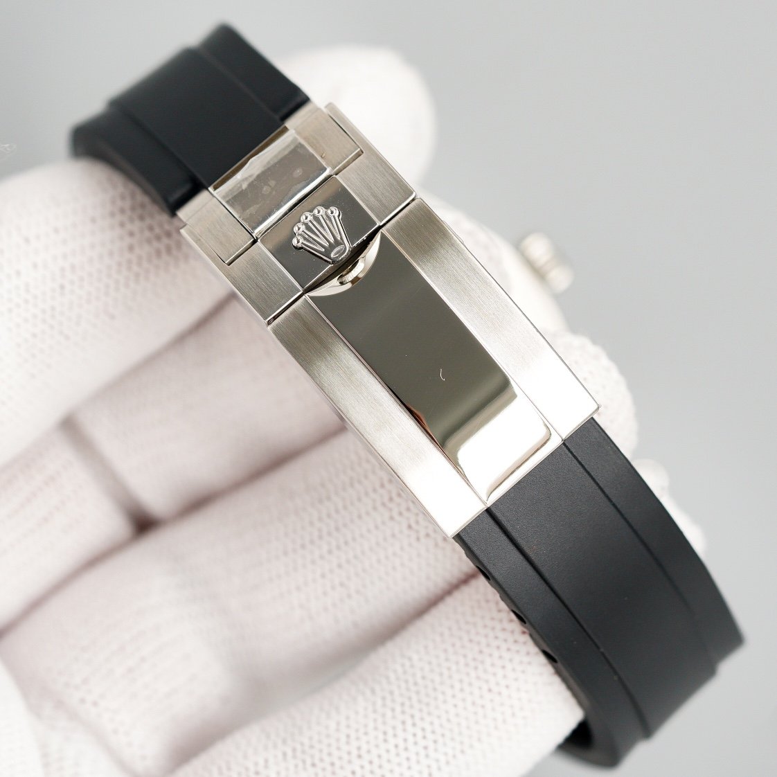 DATEJUST II 41MM STAINLESS STEEL CASE WIMBLEDON DIAL RUBBER STRAP