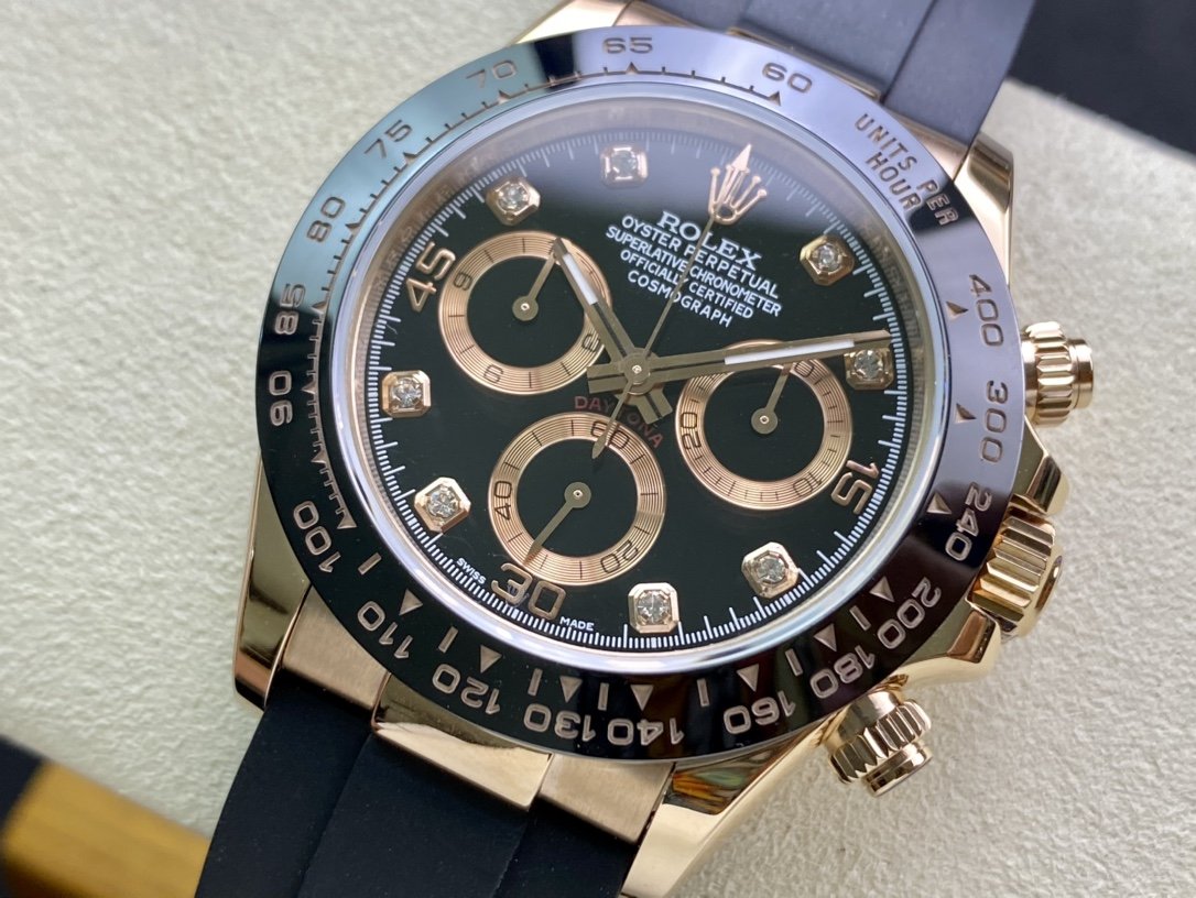 DAYTONA ROSE ROSE GOLD 40MM CERAMIC DIAMOND NUMERALS