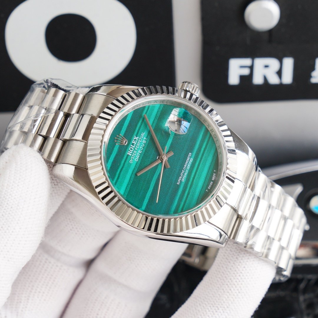 DATEJUST 41 STAINLESS STEEL CUSTOM BLUE EMERALD DIAL
