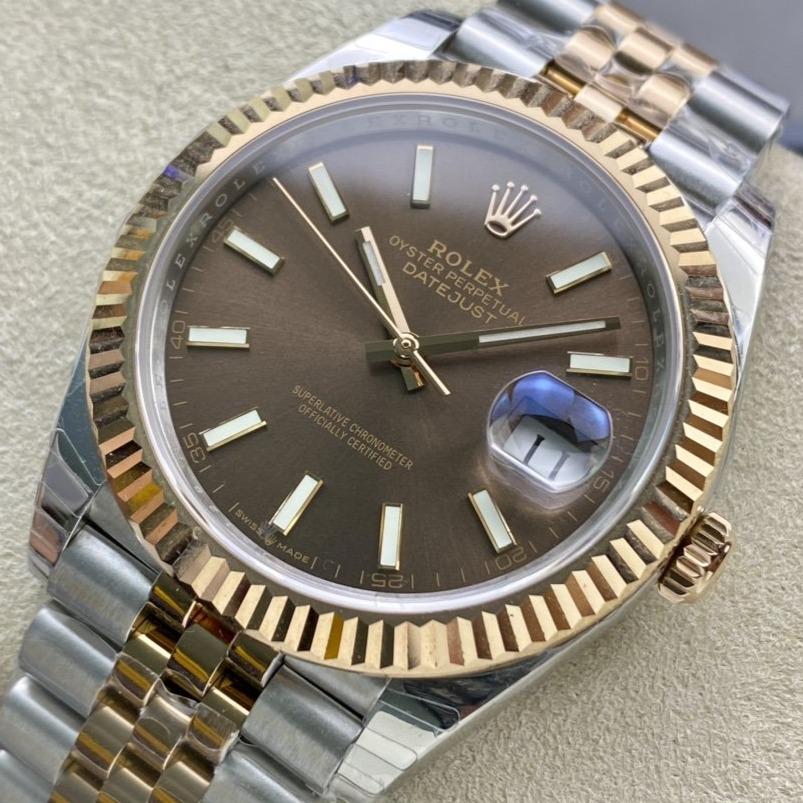 DATEJUST 41 TWO-TONE YELLOW GOLD CHOCOLATE DIAL