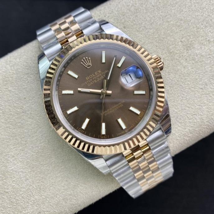 DATEJUST 41 TWO-TONE YELLOW GOLD CHOCOLATE DIAL