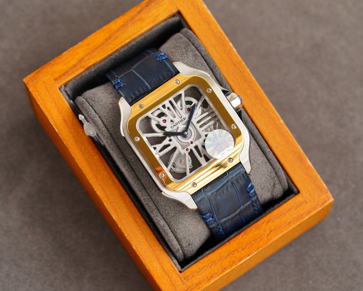SANTOS 2 TONE GOLD STEEL SKELETON