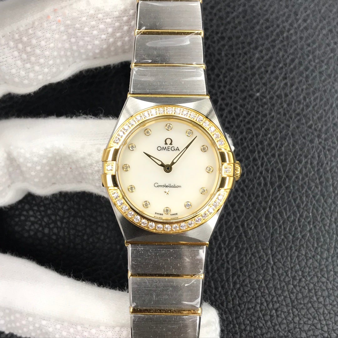 CONSTELLATION 28MM QUART DIAMOND BEZEL MOP DIAL