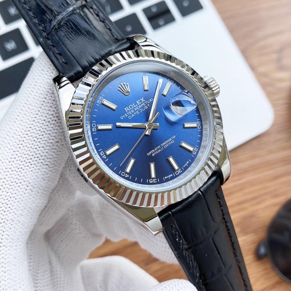 DATEJUST 41 STAINLESS STEEL LEATHER STRAP