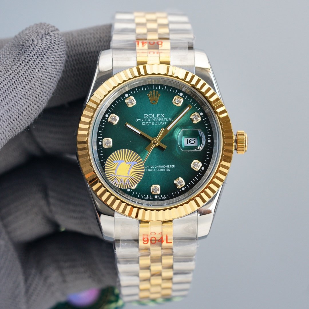DATEJUST 41MM TWO-TONE GREEN DIAL JUBILEE BRACELET