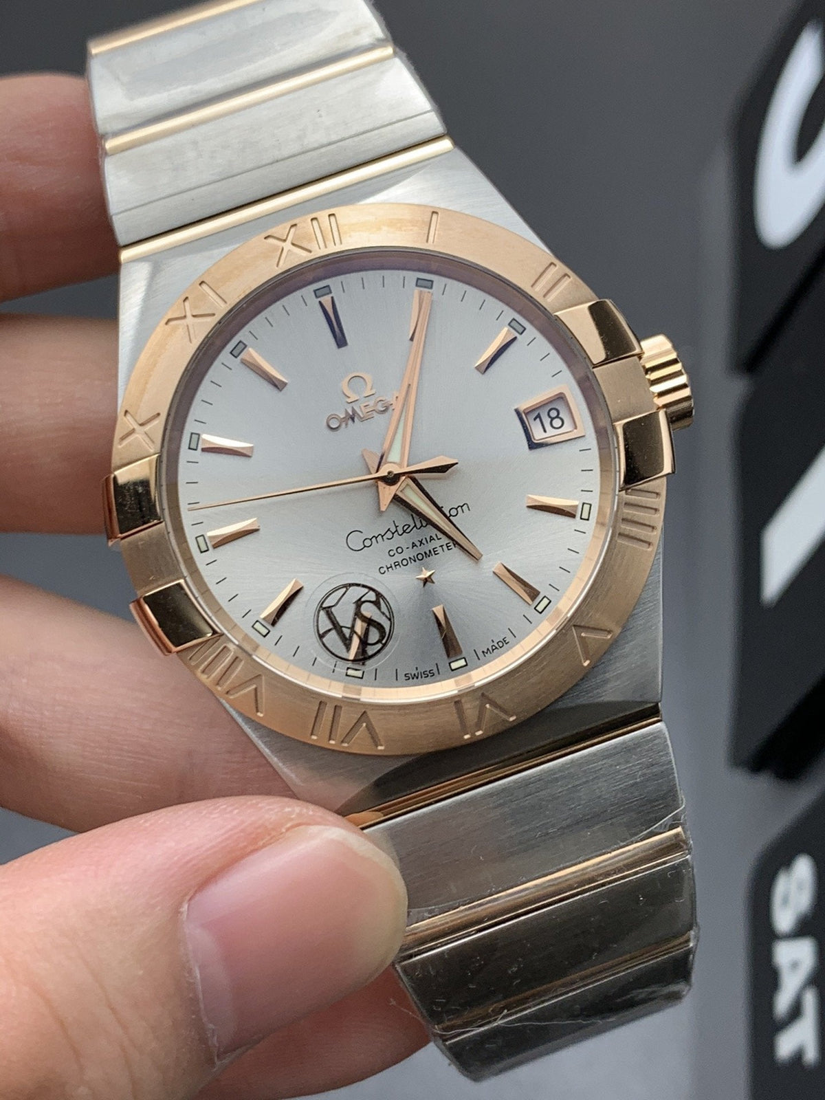 CONSTELLATION 41MM TWO-TONE GOLD STEEL GREY DIAL