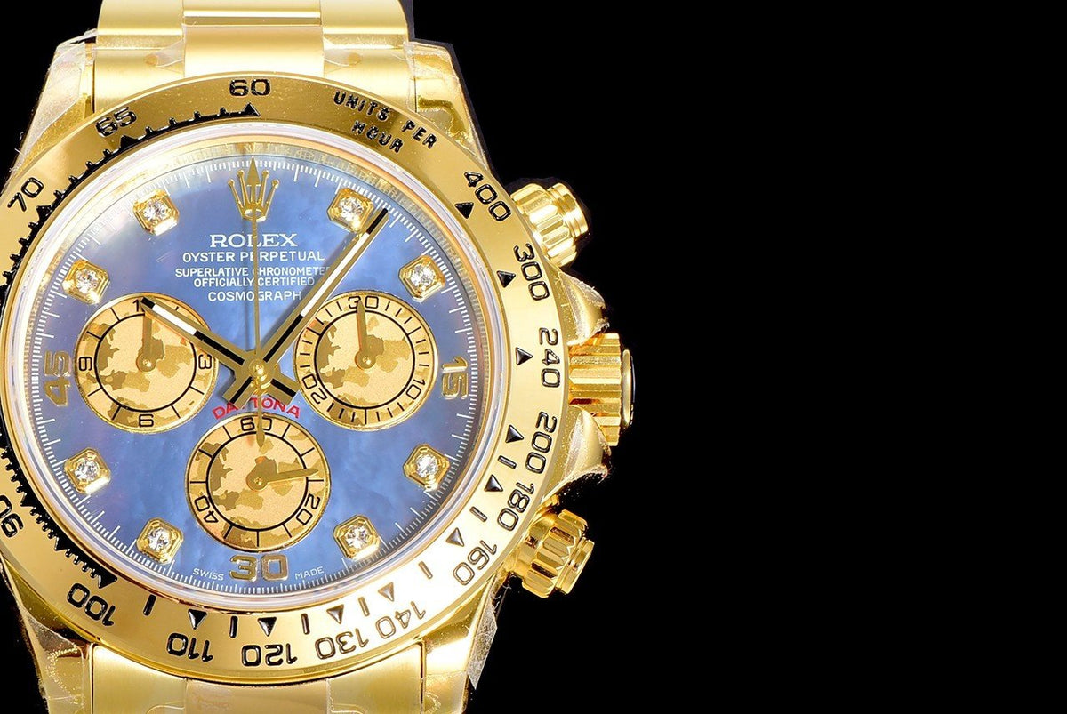 DAYTONA CUSTOM GOLD BLUE MOP DIAL