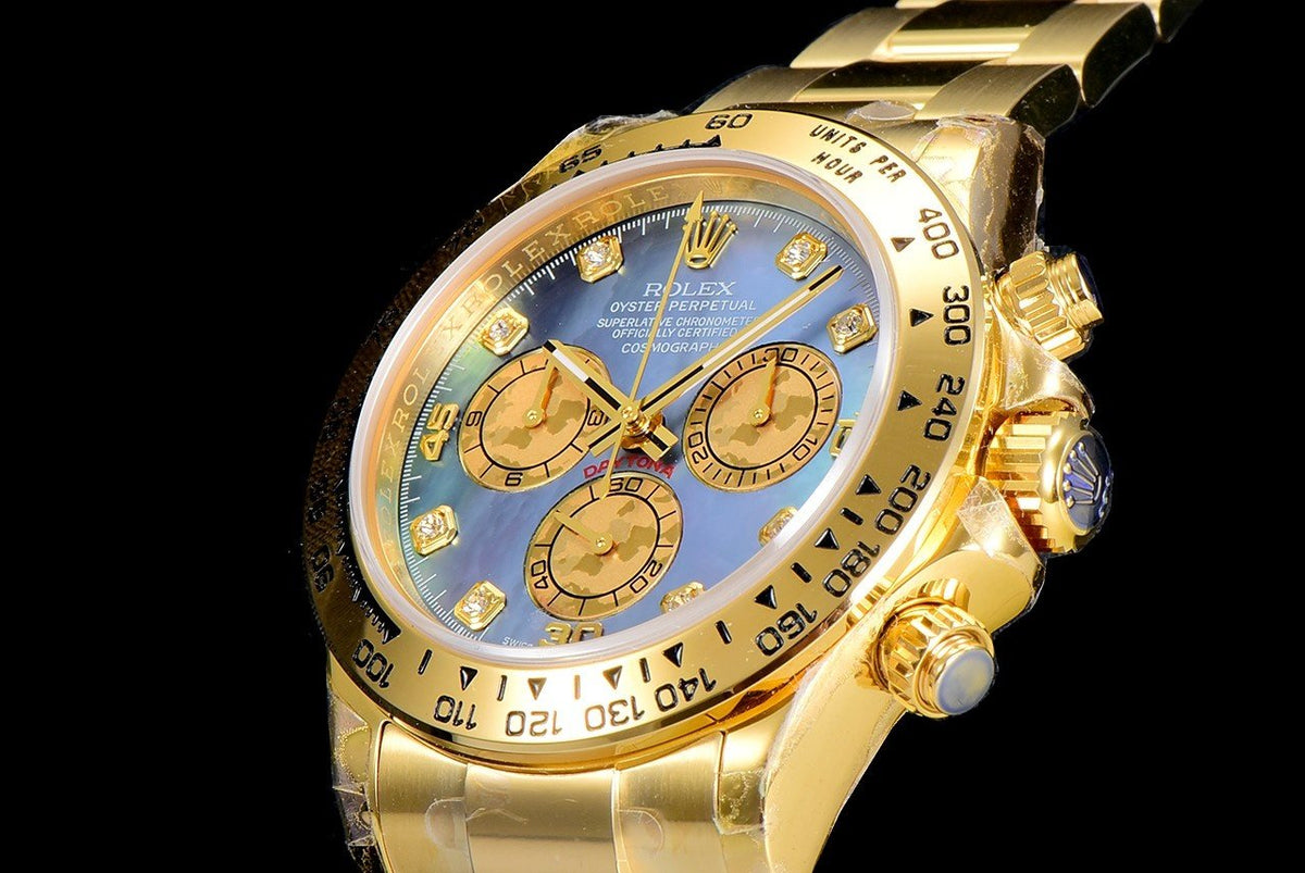 DAYTONA CUSTOM GOLD BLUE MOP DIAL