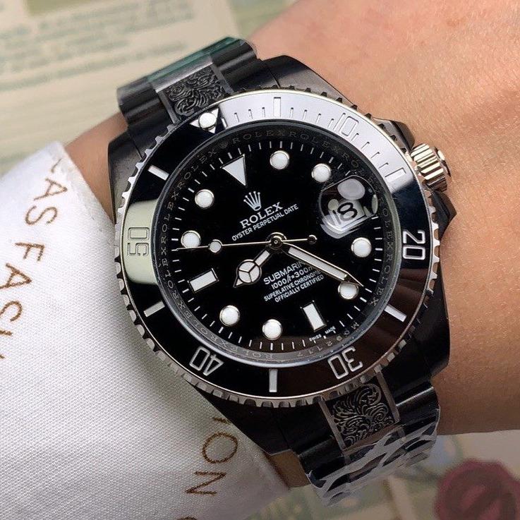SUBMARINER DATE 40 CUSTOM ALL BLACK HAND ENGRAVED
