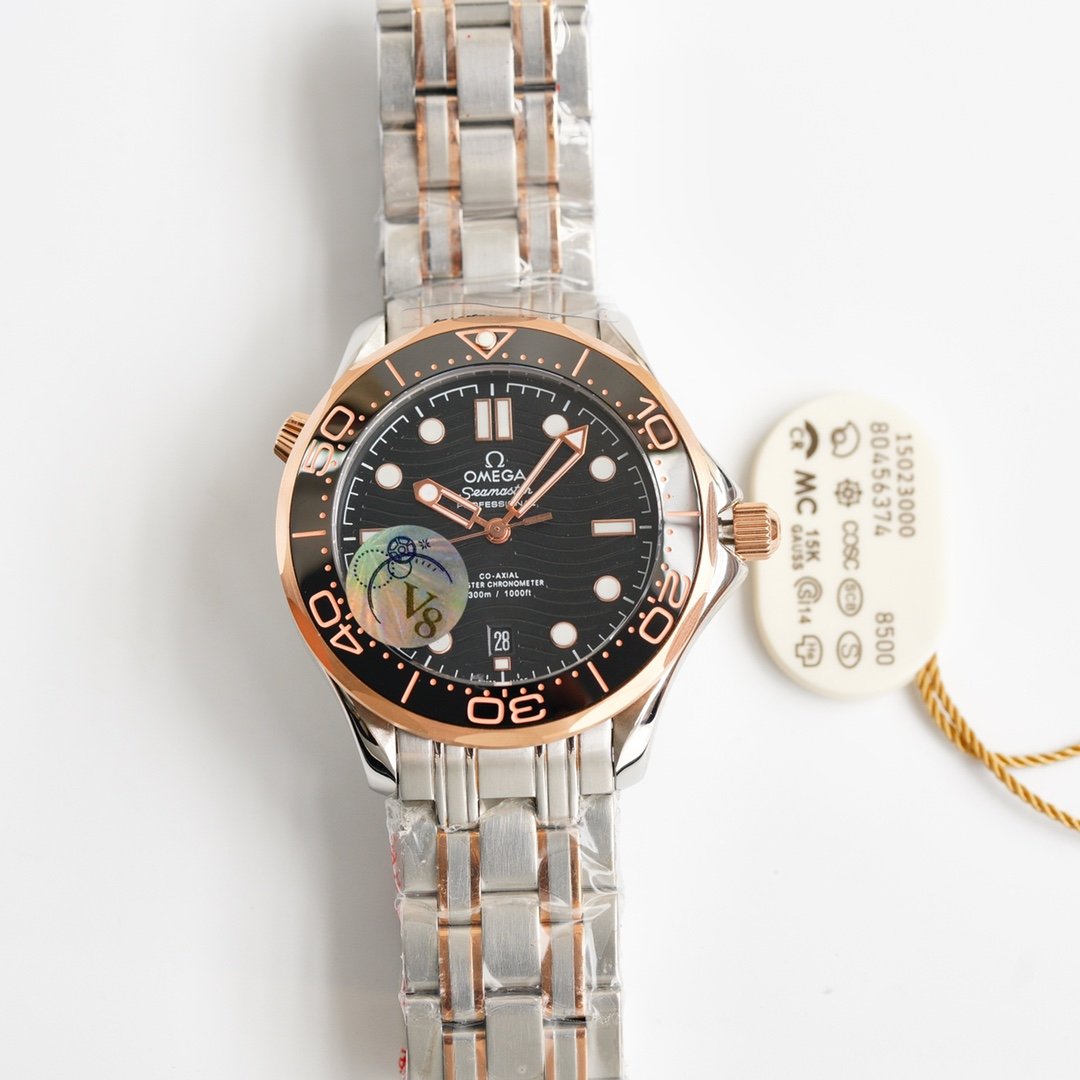 SEAMASTER DIVER 300M CO-AXIAL 42MM ROSE GOLD BLACK CERAMIC