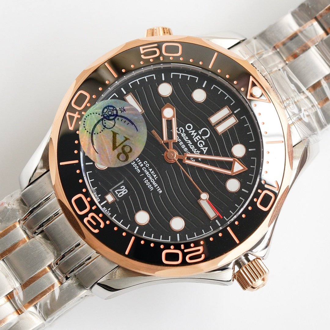 SEAMASTER DIVER 300M CO-AXIAL 42MM ROSE GOLD BLACK CERAMIC