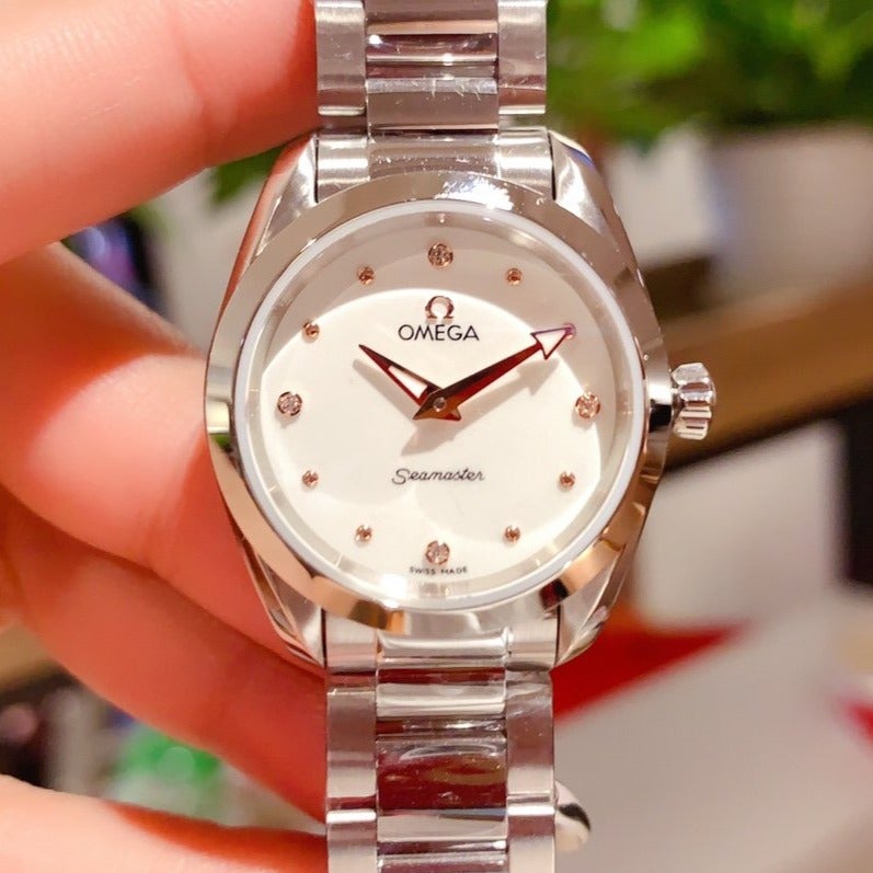 AQUA TERRA 28MM QUARTZ STEEL WHITE DIAL