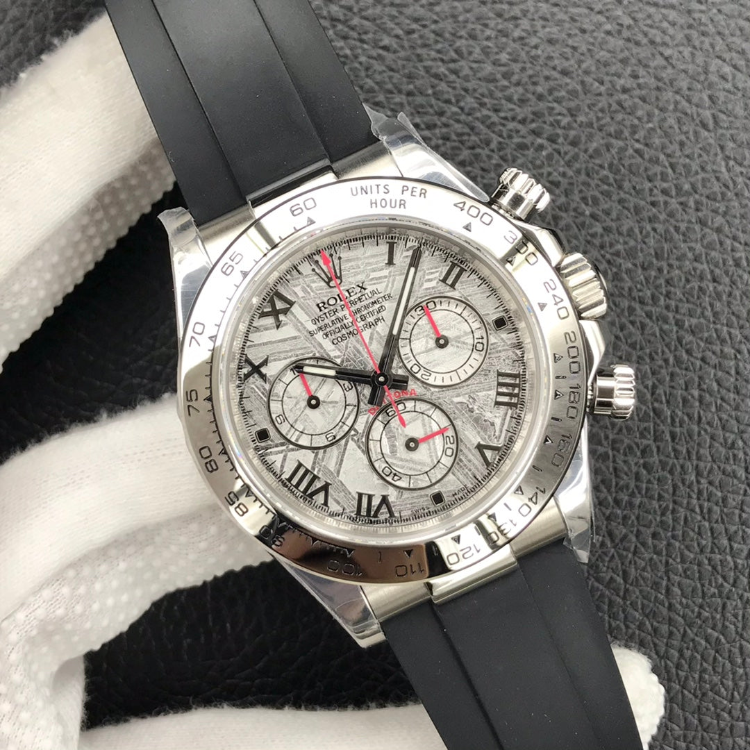 DAYTONA 40MM METEORITE ROMAN DIAL 116509 RUBBER STRAP