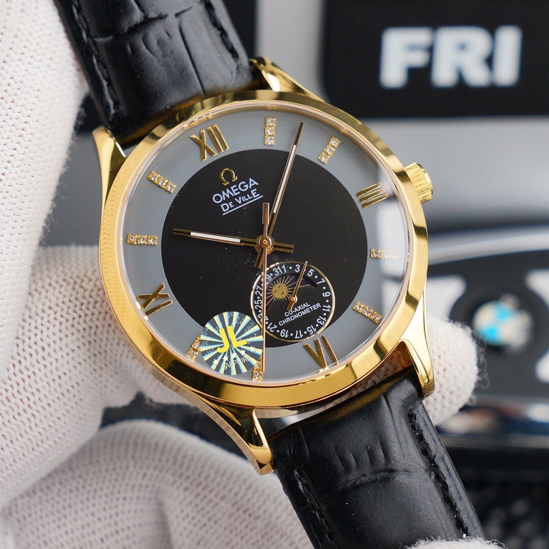 DEVILLE CHRONOMETER 40MM MOONPHASE GREY BLACK DIAL