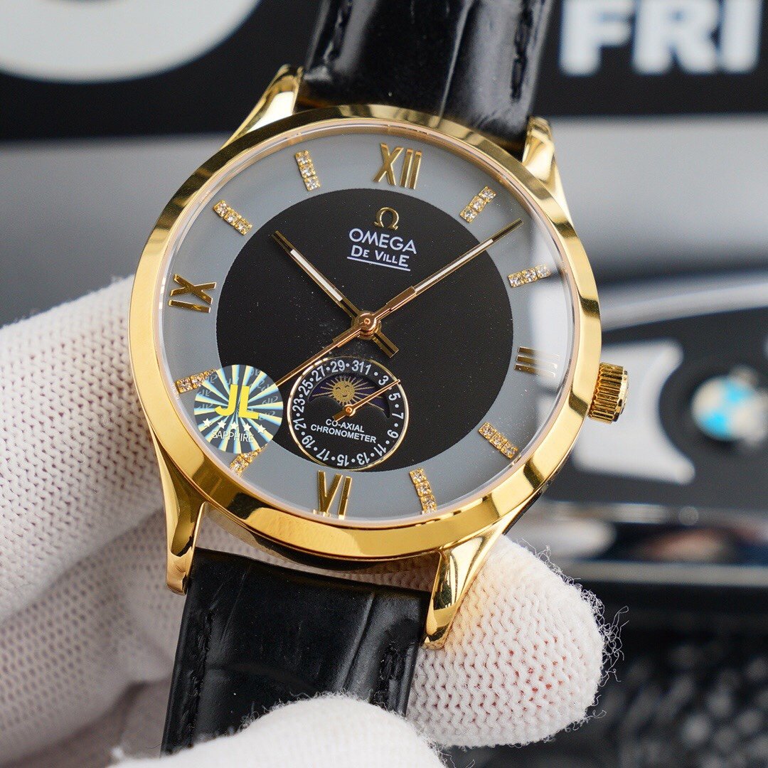 DEVILLE CHRONOMETER 40MM MOONPHASE GREY BLACK DIAL