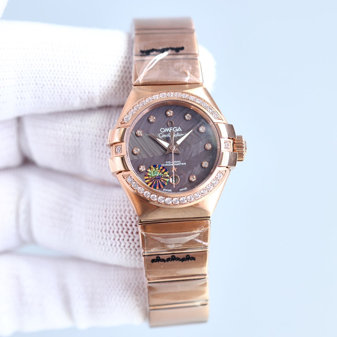CONSTELLATION 27MM ROSE GOLD DIAMOND BEZEL