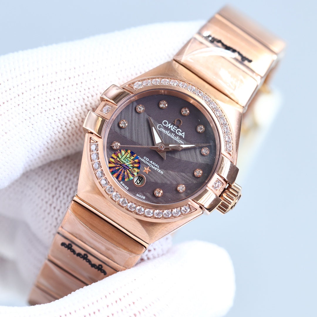 CONSTELLATION 27MM ROSE GOLD DIAMOND BEZEL