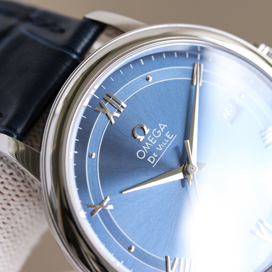 DE VILLE PRESTIGE 39.5 SILVER BLUE DIAL