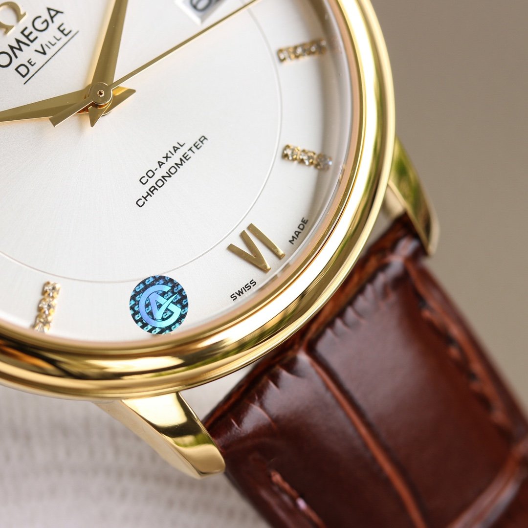 DE VILLE PRESTIGE 39.5 GOLD CASE WHITE DIAL