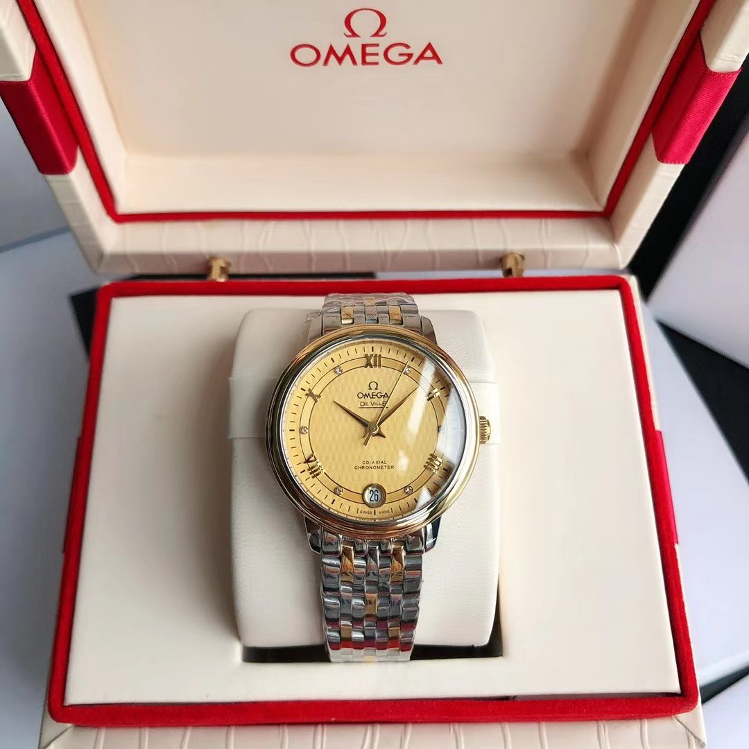 DE VILLE PRESTIGE 39.5 GOLD CASE YELLOW DIAL