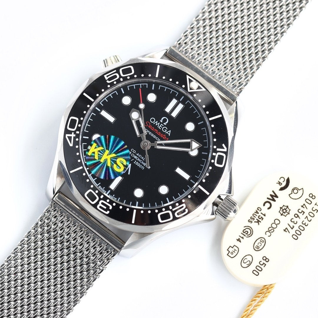 SEAMASTER DIVER 300 BLACK CERAMIC TITANIUM MESH