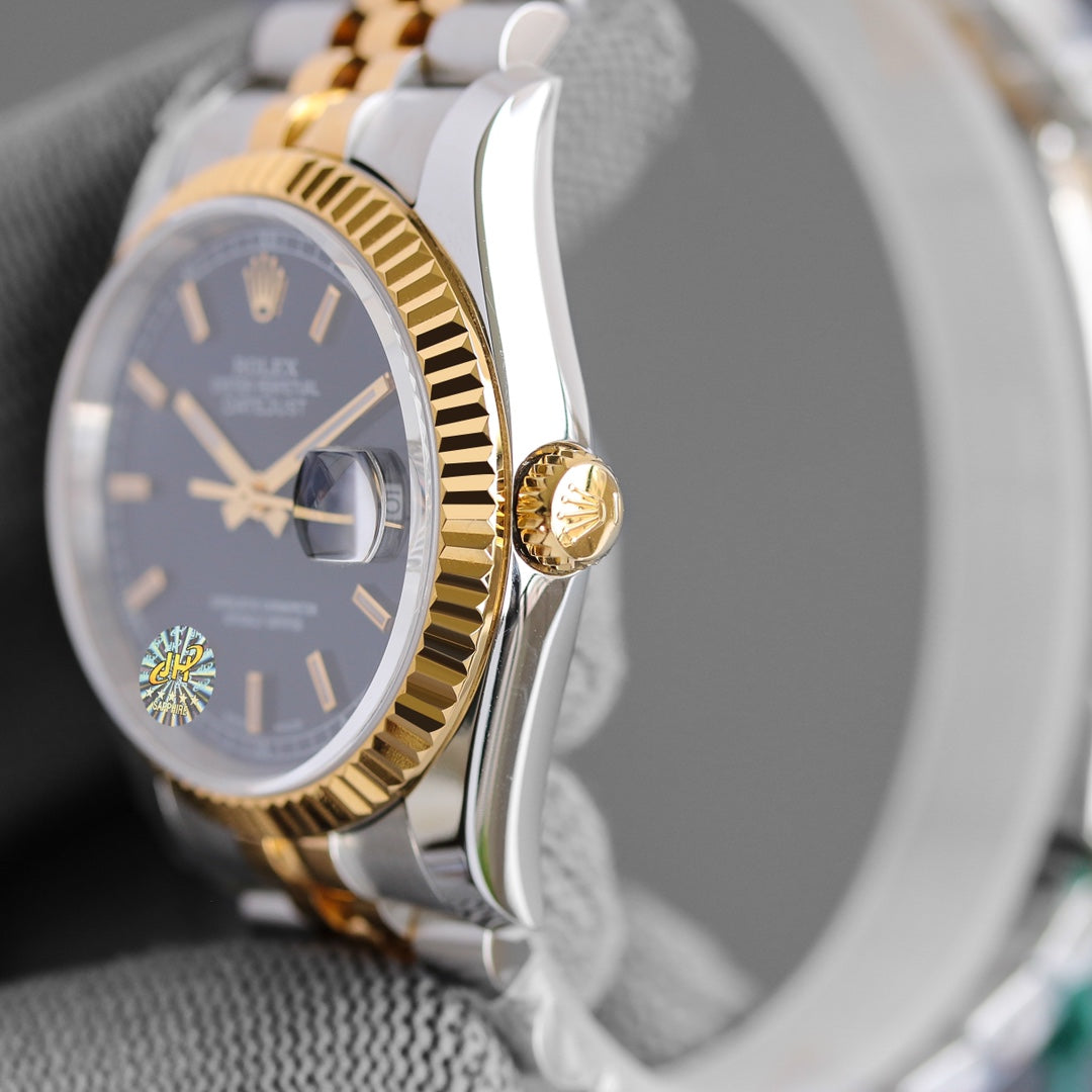DATEJUST 36MM TWO-TONE BLACK DIAL JUBILEE