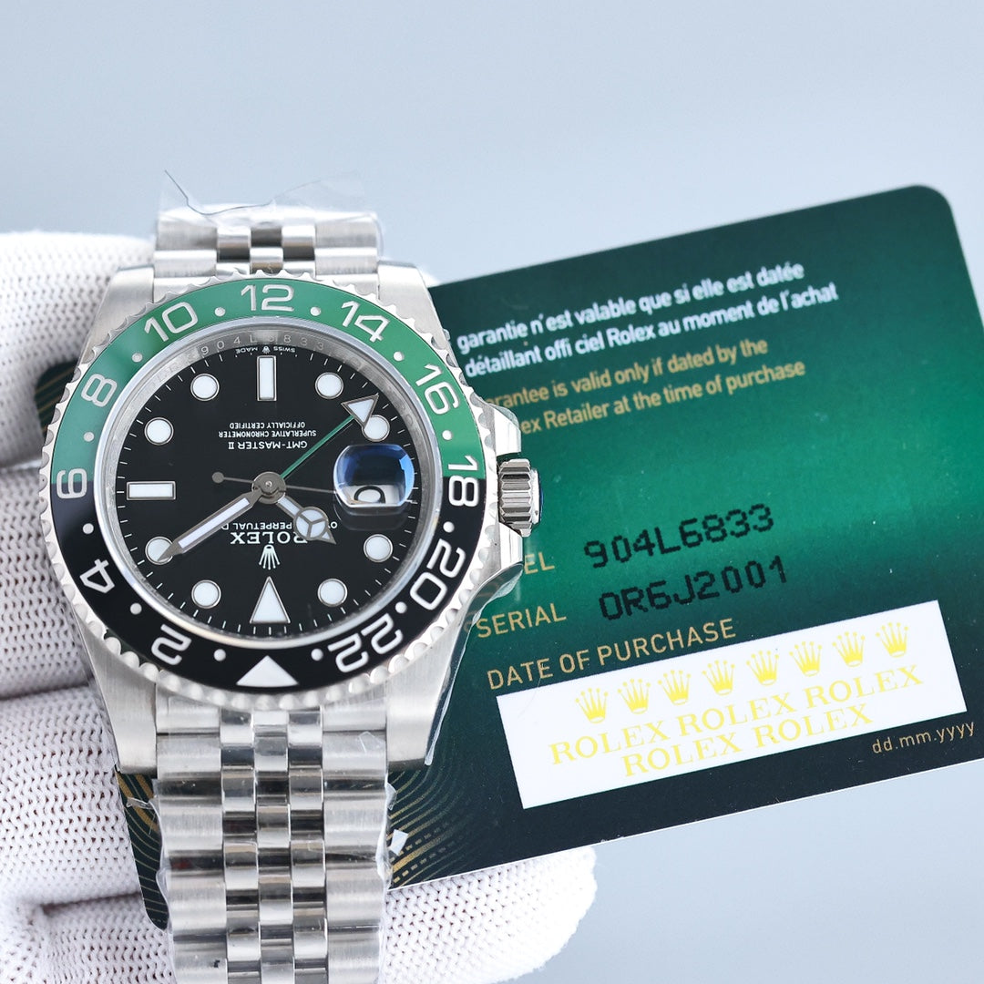 GMT-MASTER II CUSTOM GREEN BLACK BEZEL JUBILEE BRACELET