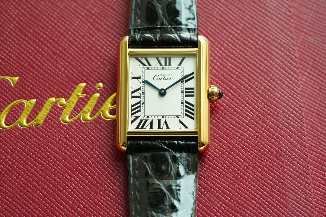 TANK MUST DE SOLO 30MM GOLD CASE LEATHER STRAP