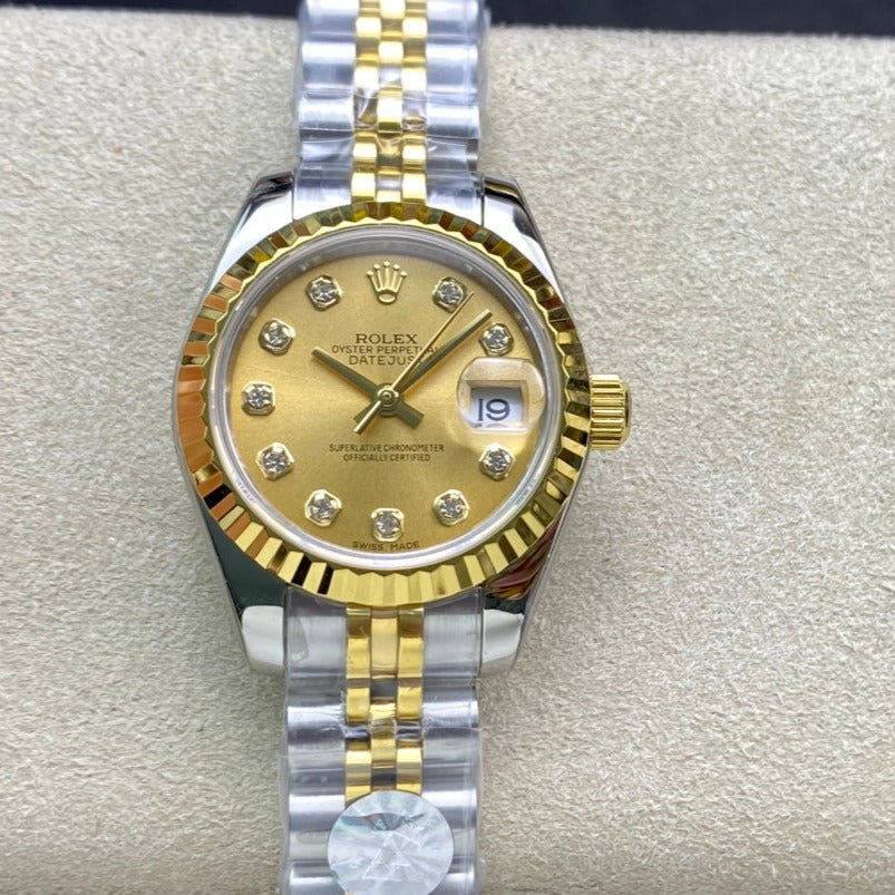 DATEJUST 28 TWO-TONE GOLD STEEL
