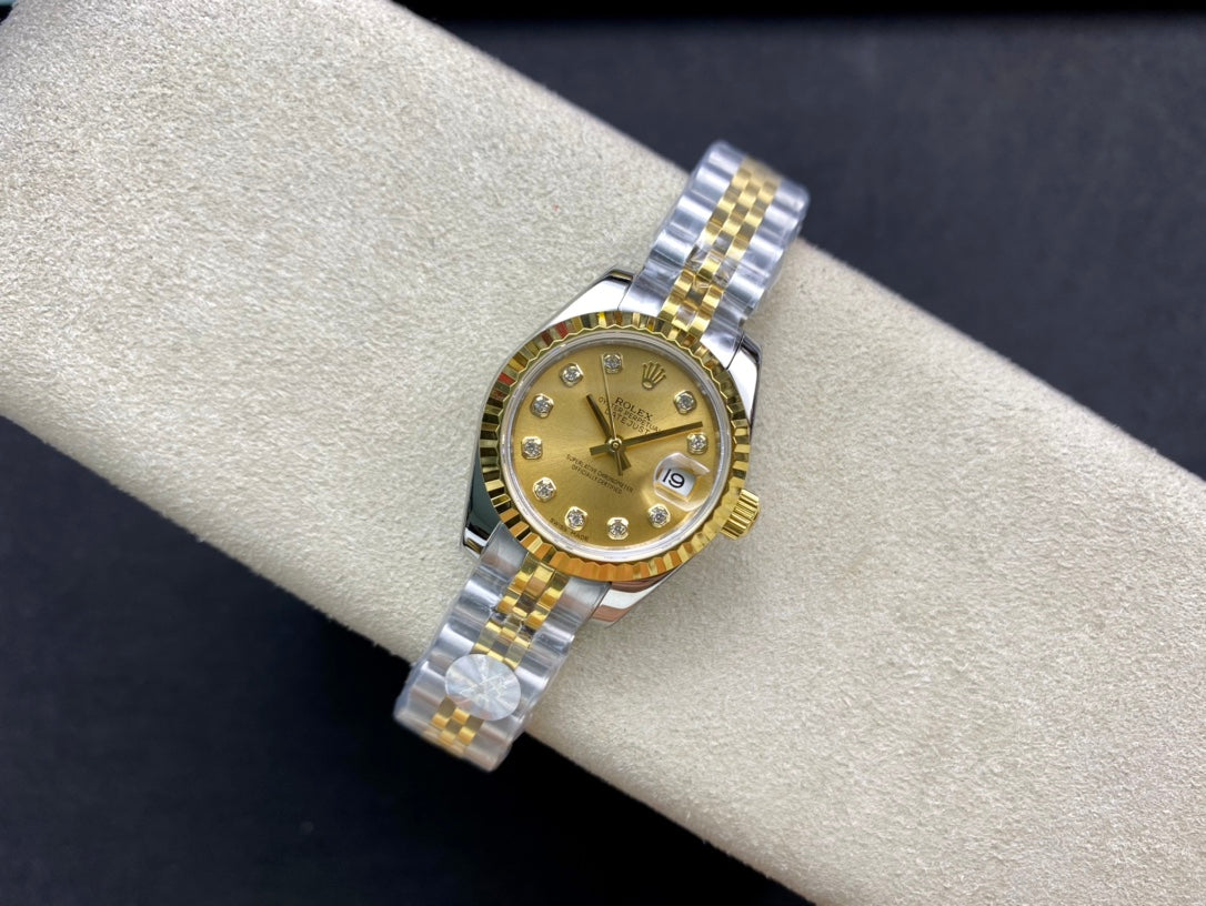 DATEJUST 28 TWO-TONE GOLD STEEL