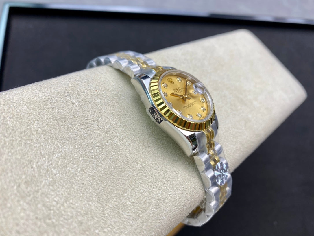 DATEJUST 28 TWO-TONE GOLD STEEL