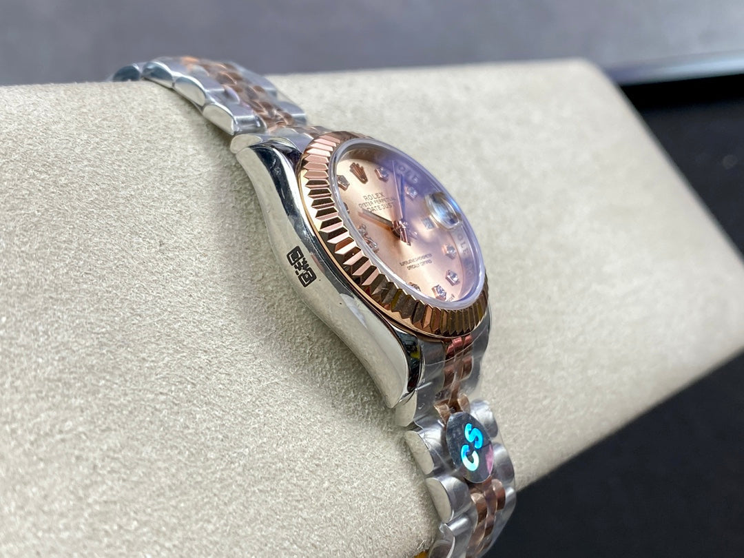 DATEJUST 28 TWO-TONE PINK GOLD STEEL