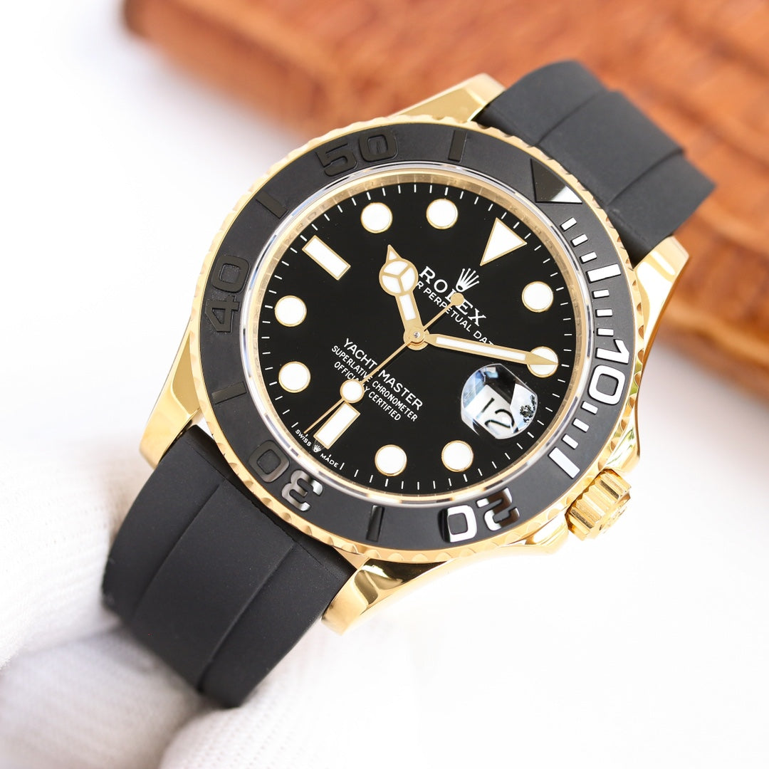 YACHT MASTER 42 GOLD CASE CERAMIC BEZEL