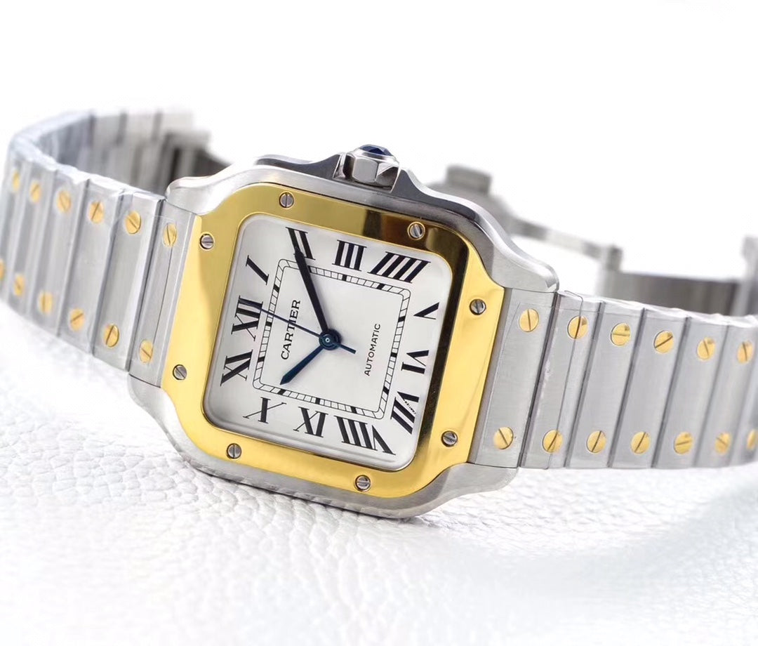 SANTOS LADY 35.1MM AUTOMATIC GOLD STEEL (BEST VERSION)