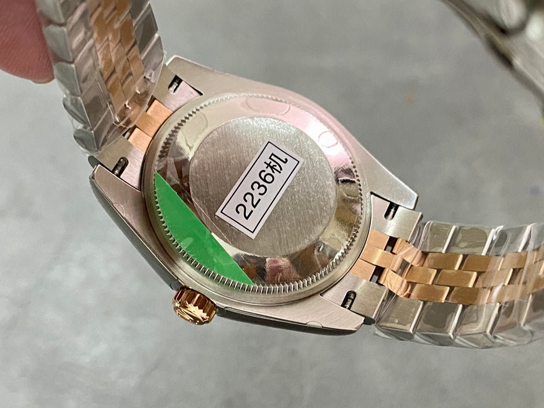 DATEJUST 31MM PINK GOLD STEEL CHOCOLATE DIAL