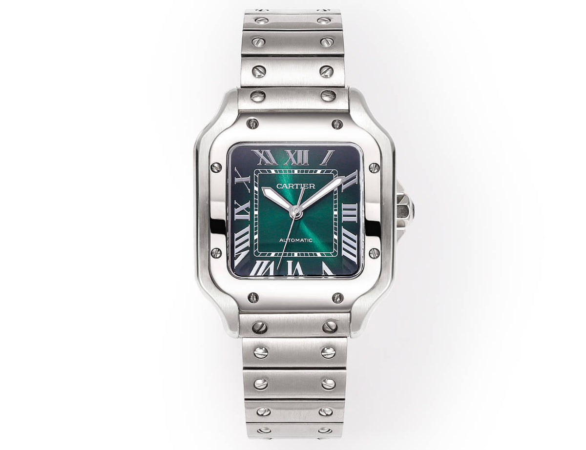 SANTOS LADY 35.1MM STEEL CASE DEEP GREEN DIAL