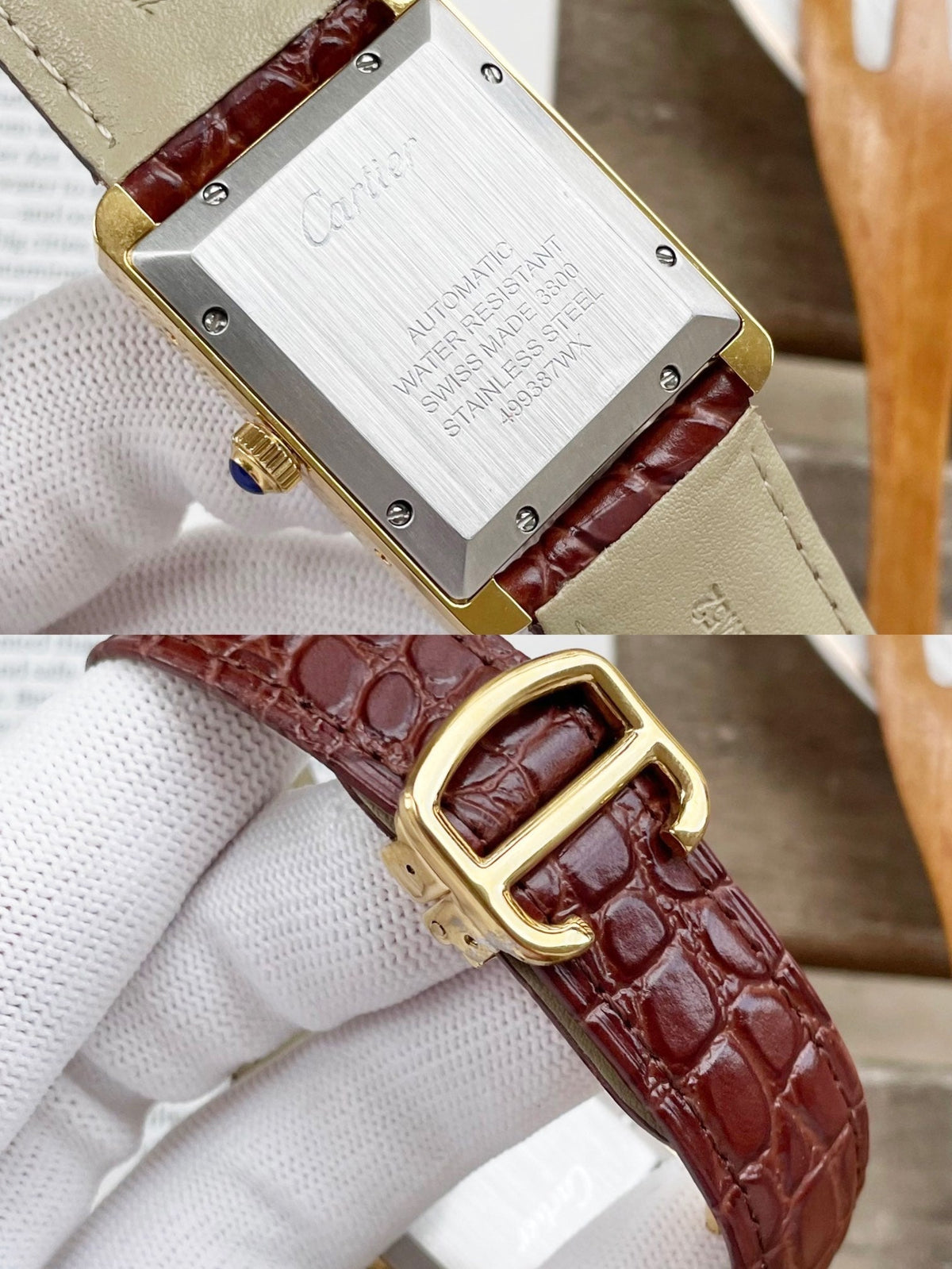 TANK MUST 31 LARGE SIZE GOLD CASE CROCODILE LEATHER