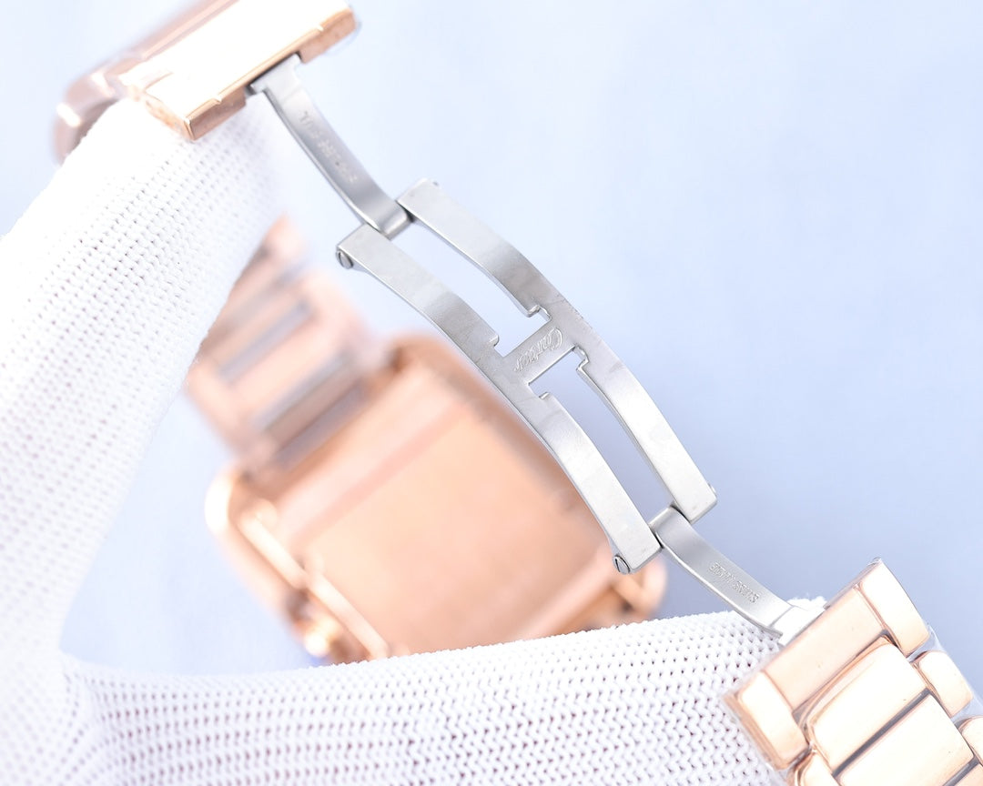 TANK ANGLAISE 30 PINK GOLD DIAMOND BEZEL
