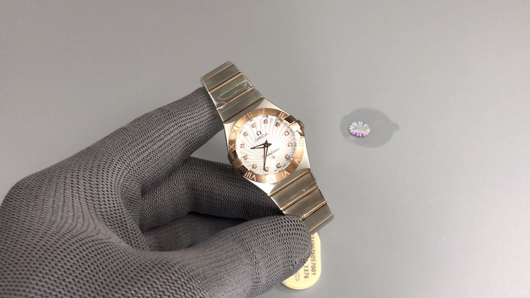 Omega Constellation 27mm Silver Pink Gold White Dial