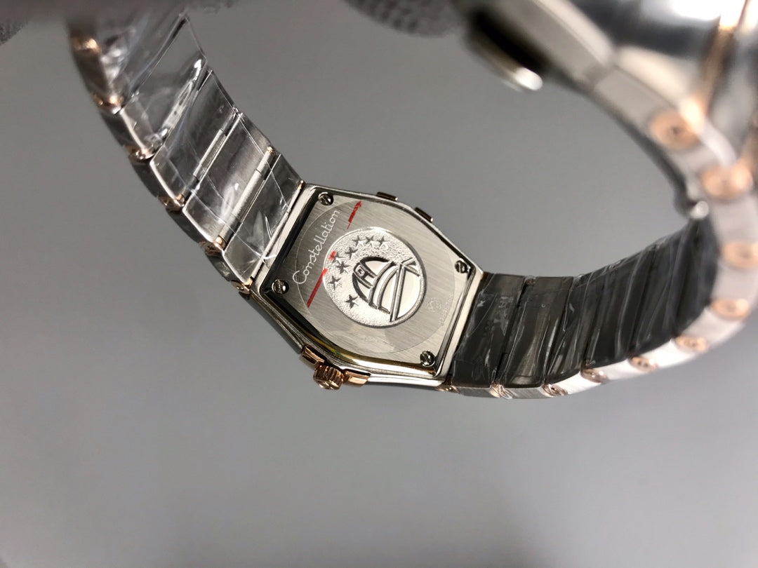 Omega Constellation 27mm Diamond Silver Pink Gold