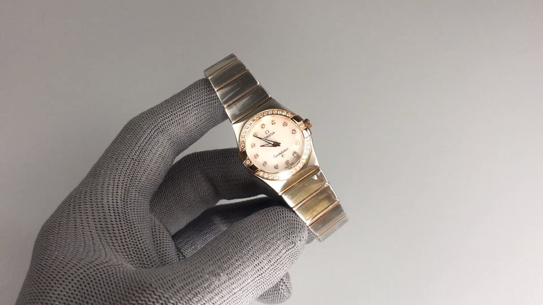 Omega Constellation 27mm Diamond Silver Pink Gold