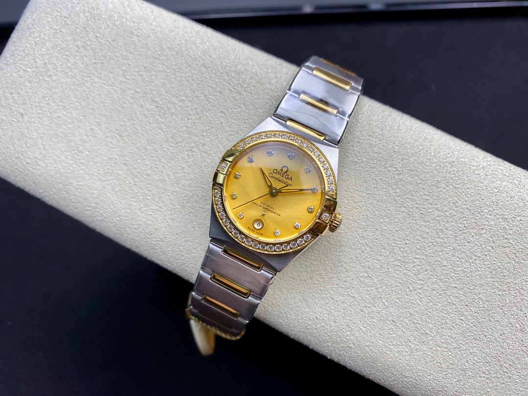 Omega Constellation 29mm Silver Gold Diamond