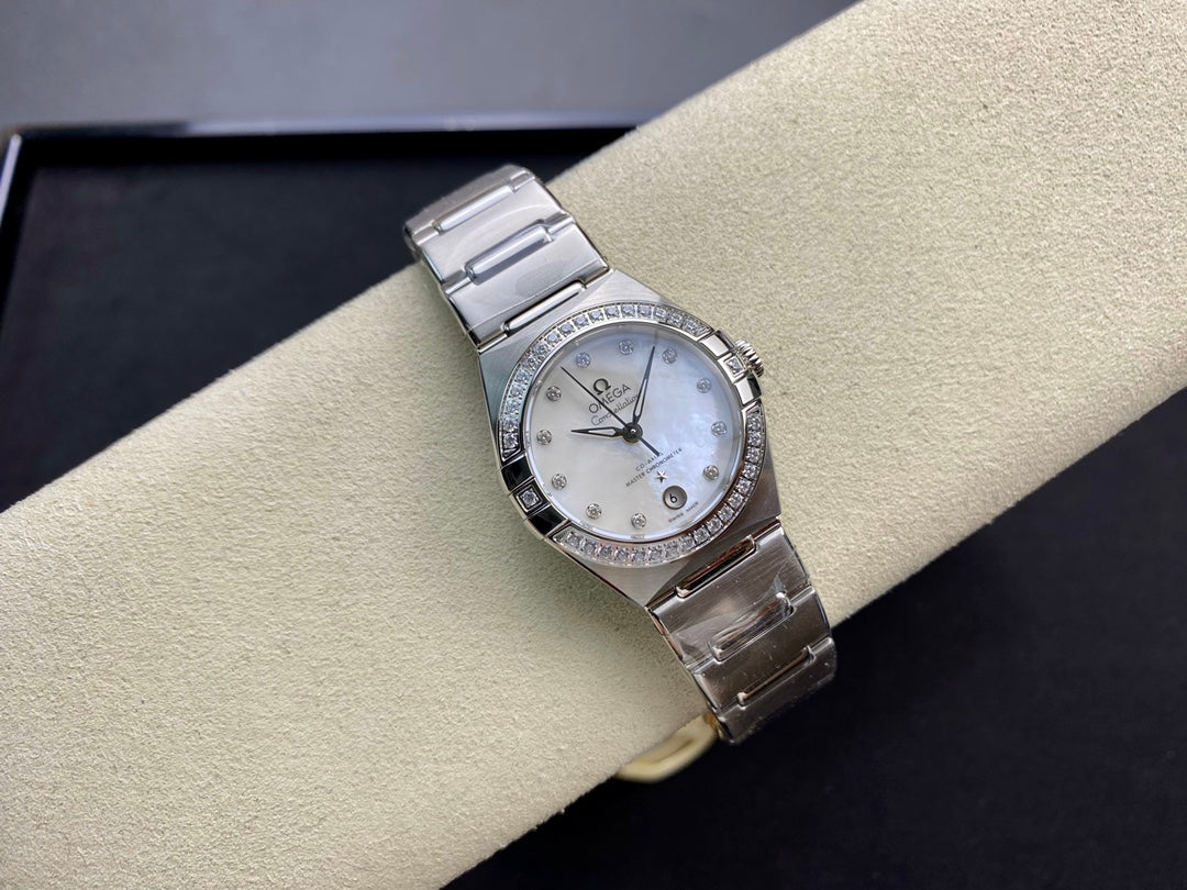 Omega Constellation 29mm Silver Mop Mother Pearl Dial