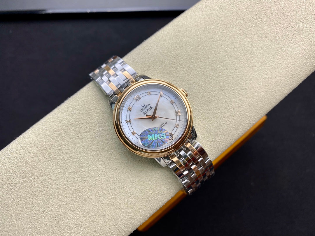 Omega De Ville 32.7mm Silver Pink Gold